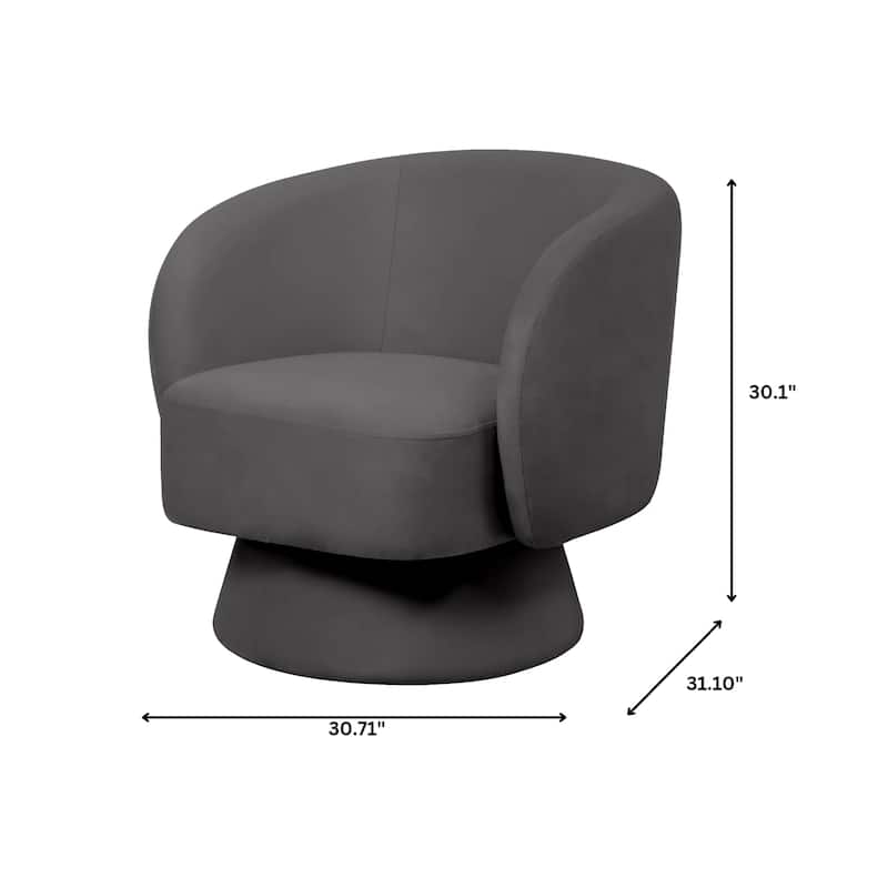 Raze 31" Swivel Accent Armchair Upholstered in Boucle/Velvet/Linen Fabric with Plush Cushioning and Solid Wood Support