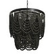 preview thumbnail 34 of 45, 2-Tier Draped Wood Bead Chandelier Black