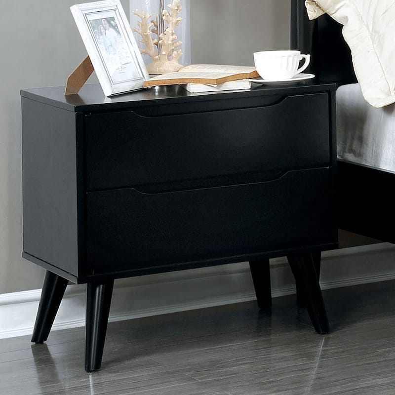 24"H Nightstand with 2 Drawers - Black