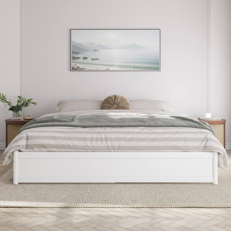 Barcelona Panel Platform Bed with Twin XL Trundle