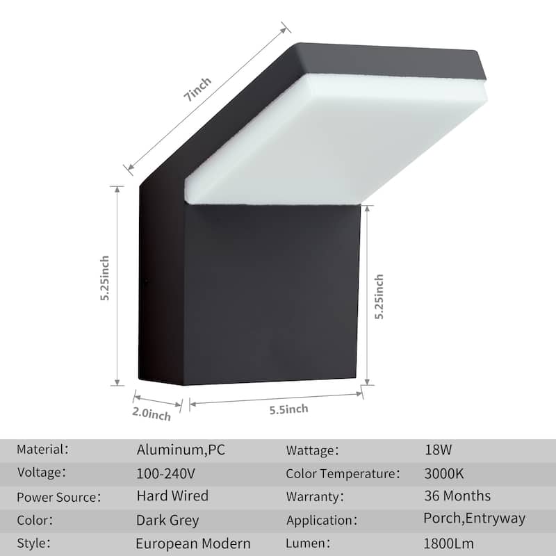 Wall Light Outdoor LED Wall Mount Lamp Modern Wall Sconce Lighting Lantern Fixture Aluminum Lights IP65 Waterproof