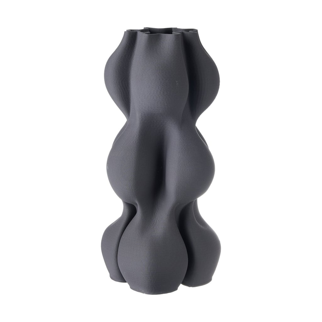 Geometric Ceramic Standing Vase - 13" - Elephant Gray