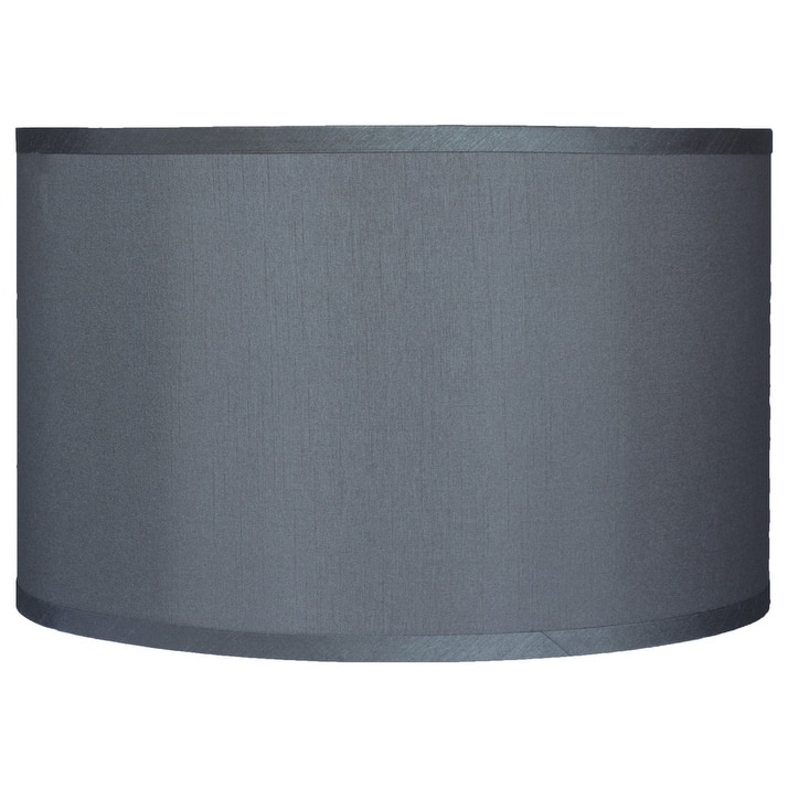 Classic Drum Faux Silk Lamp Shade 8-inch to 16-inch Available - 16" - Gray