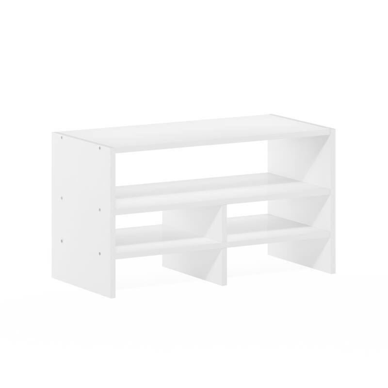 9.25 in. Tall White Wood 3-Shelf Bookcase