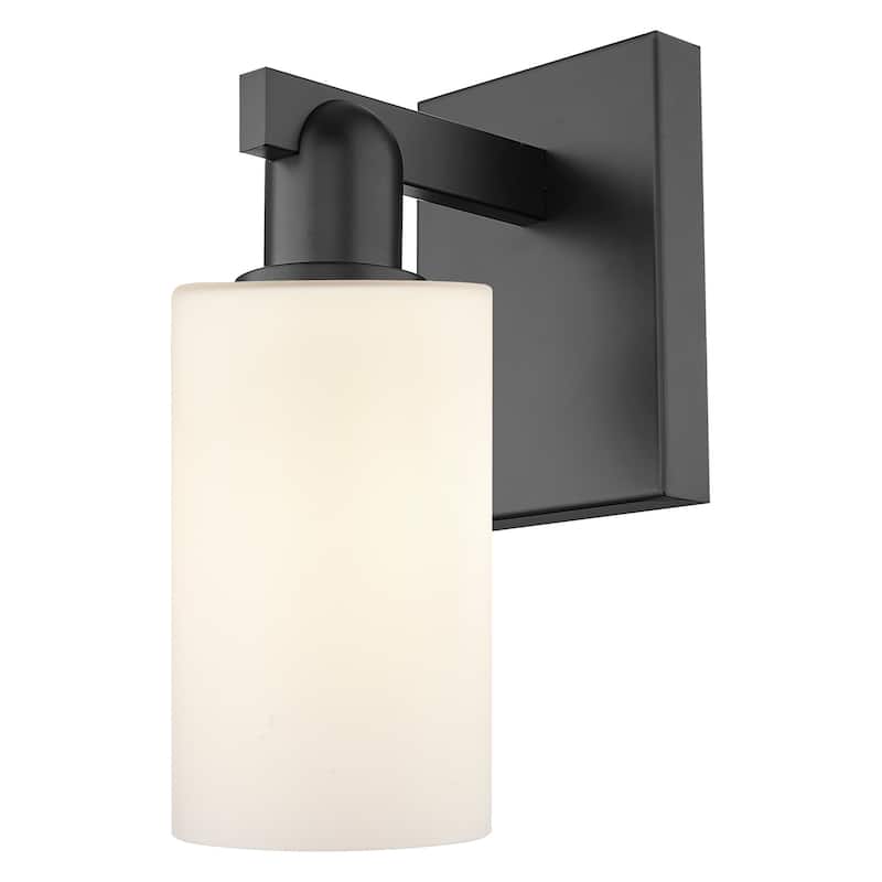 Innovations Lighting 716-1W-11-5 Clymer Sconce Clymer 11" Tall Wall - Matte Black / Matte White