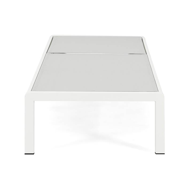 Cape Coral Outdoor Aluminum Chaise Lounge (Set of 2) by Christopher Knight Home - 77.56" D x 25.20" W x 11.80" H