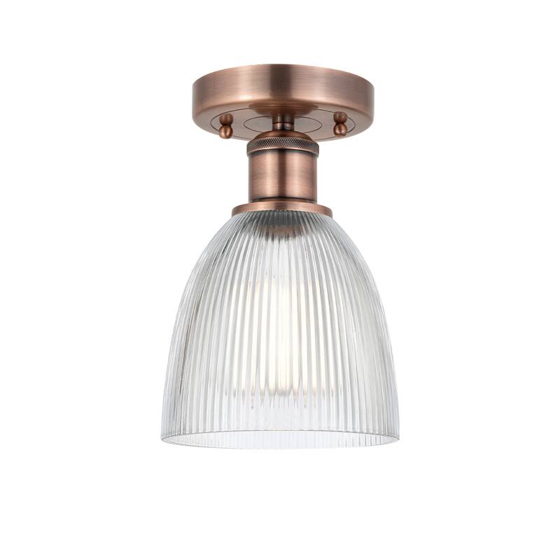 Innovations Lighting Edison Castile - 1 Light 6" Semi-Flush Mount - Clear/Antique Copper