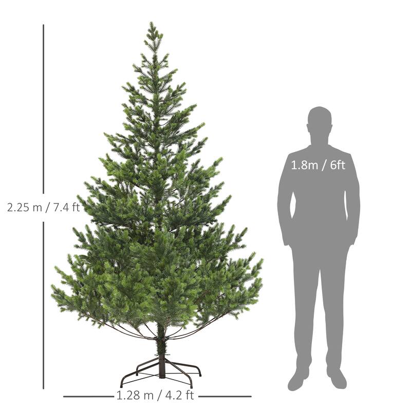 7ft Artificial Christmas Tree, Sparse Realistic Cedar Tree with 2901 Tips, Easy Assembly, Hinged Xmas Tree - Green