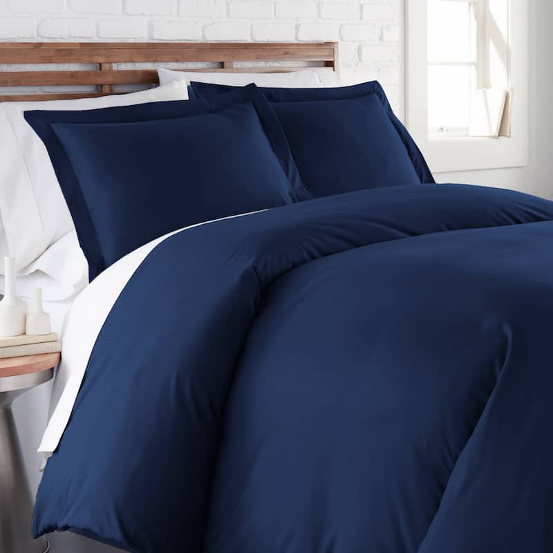 Vilano Comfort Premium Ultra-soft 3-piece Duvet Cover Set - Navy - 3 Piece - Queen