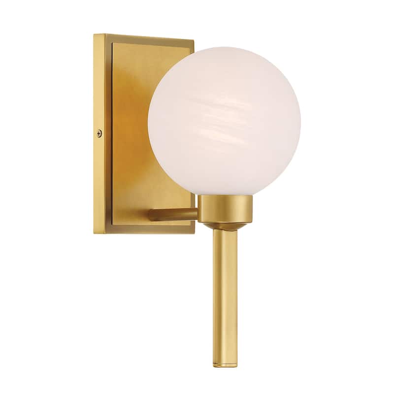 Minka Lavery 3491 Mooncrest 13" Tall Bathroom Sconce with Etched Glass - Legacy Brass