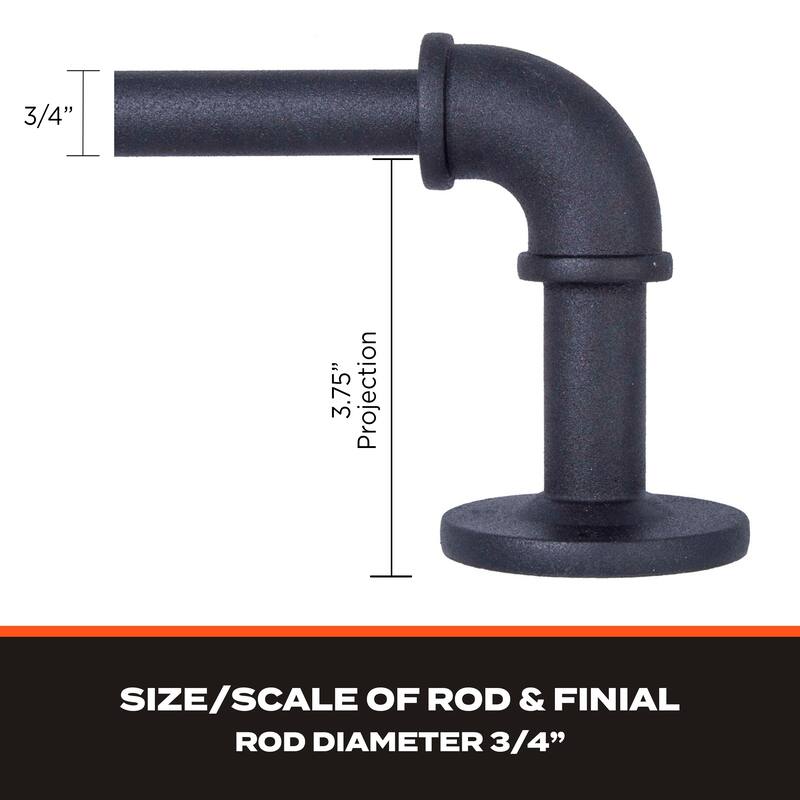 Sun Zero Bronn Industrial 3/4" Room Darkening Curtain Rod