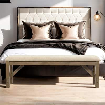Solid Wood Upholstered Dining Bench