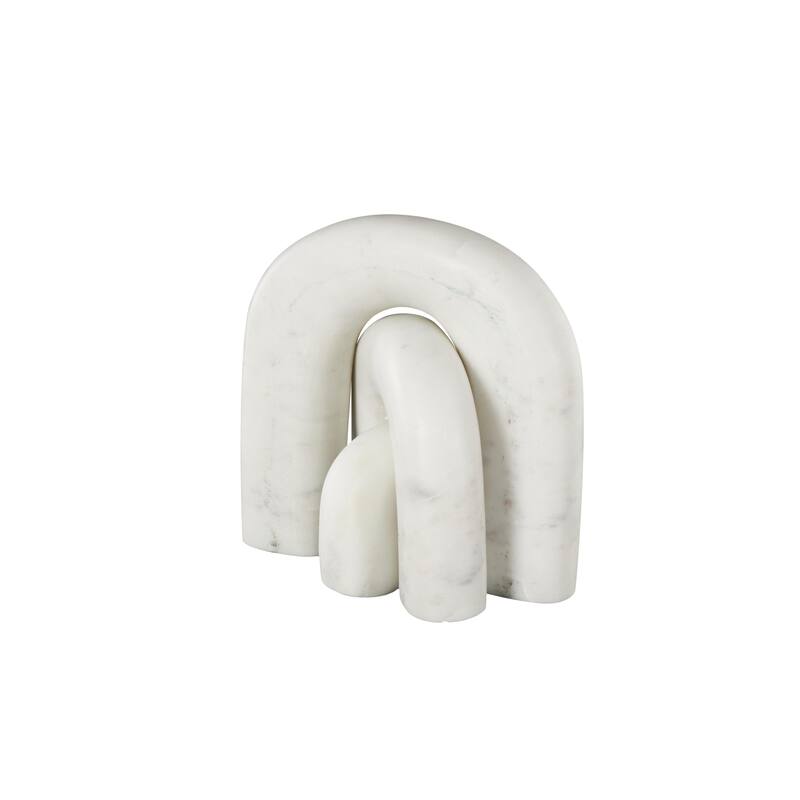 White or Black Marble Arched Abstract Decorative Sculpture with Varying Sizes (Set of 3)
