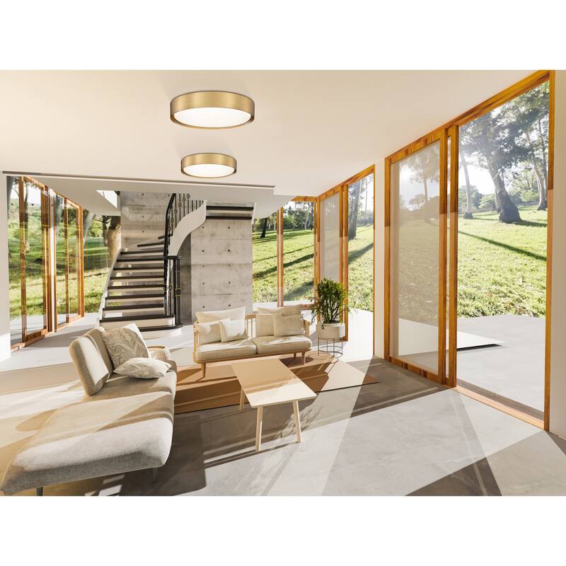 Kawan 1 Light Flush Mount in Modern Gold