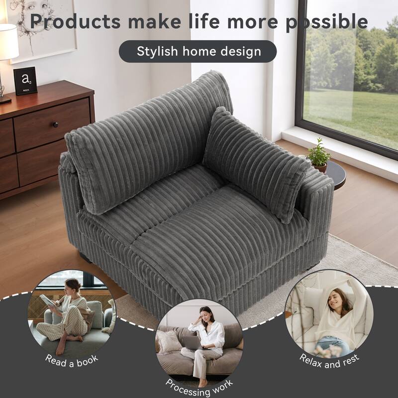 Cotton Flannel corner Sofa Armless Modular Sectional Sofa Seamless Combination