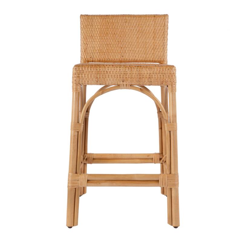 Serienna 24.5"H Seat Rattan Low Back Counter Stool