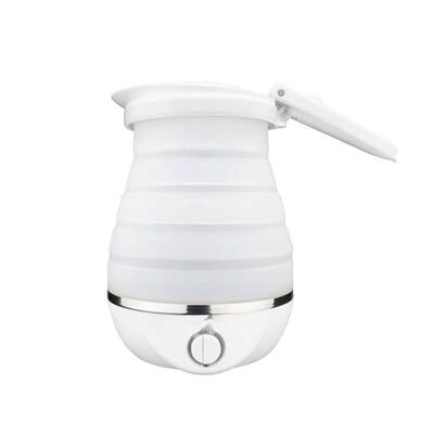 Dual Voltage 120/220v 0.8L Collapsible Travel Kettle, White