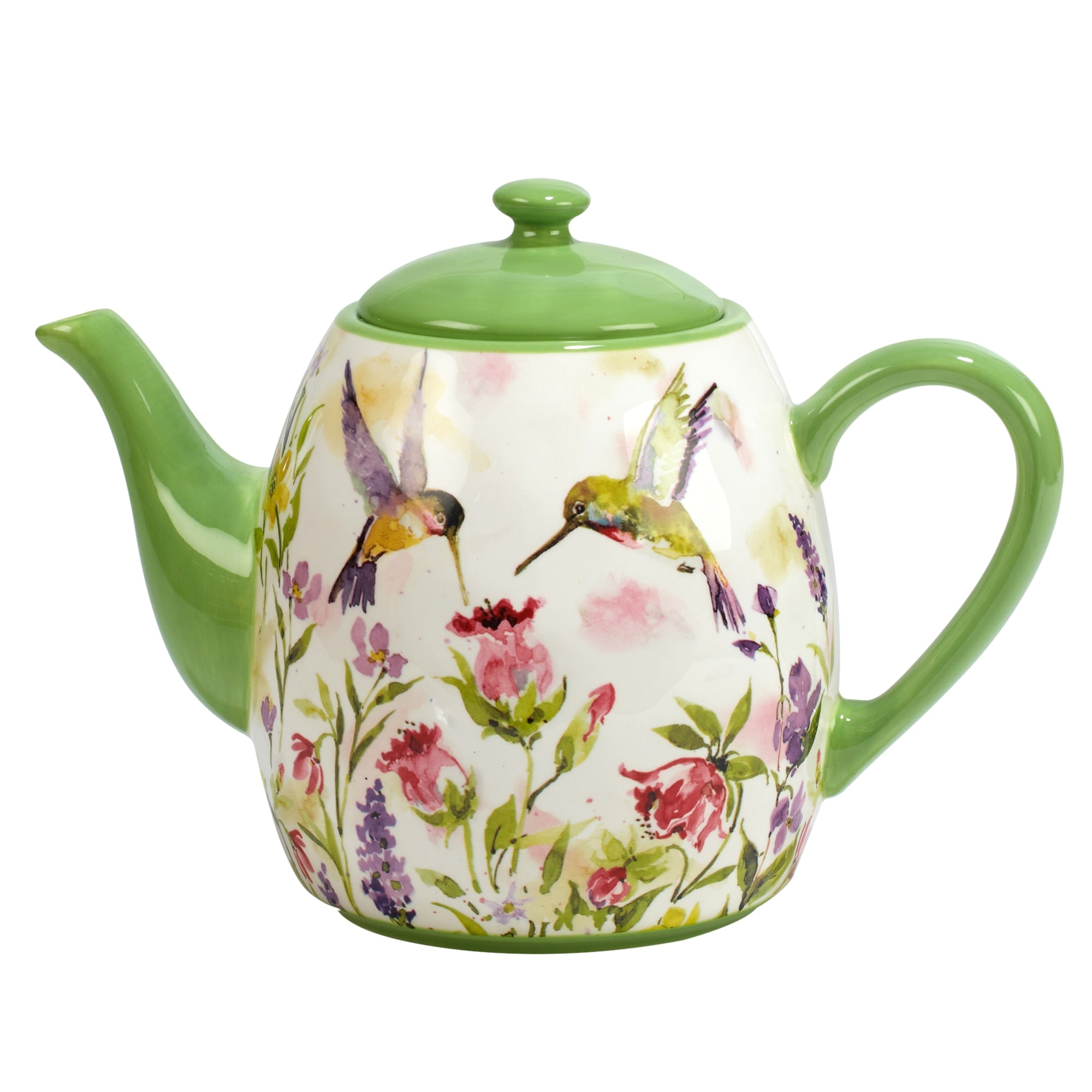 Certified International Hummingbirds Teapot, 40 oz - 9" x 5.25" x 6.5"