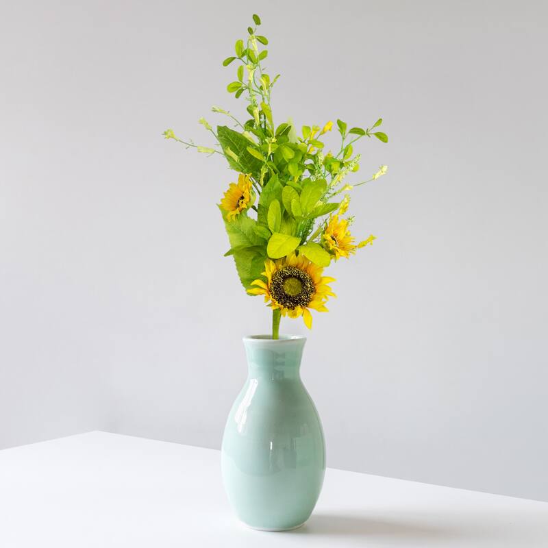 Sunflower and Wildflower Artificial Floral Silk Spray - 33" - Yellow