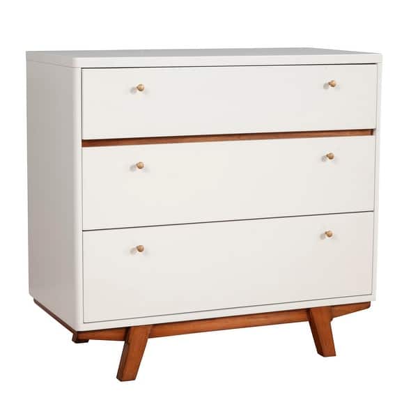 Alpine Furniture Dakota 3 Drawer Small Wood Chest In White Alpine Furniture Dakota 3 Drawer Small