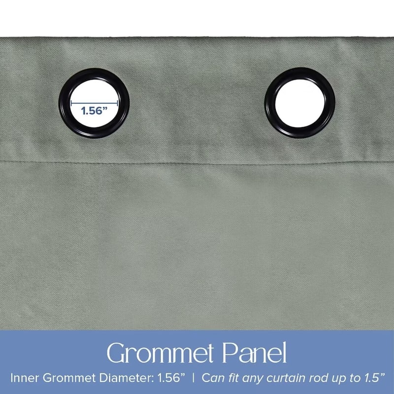 Soft Cotton Feel Twill Polyester 100% Blackout Grommet Pair (2 panels)