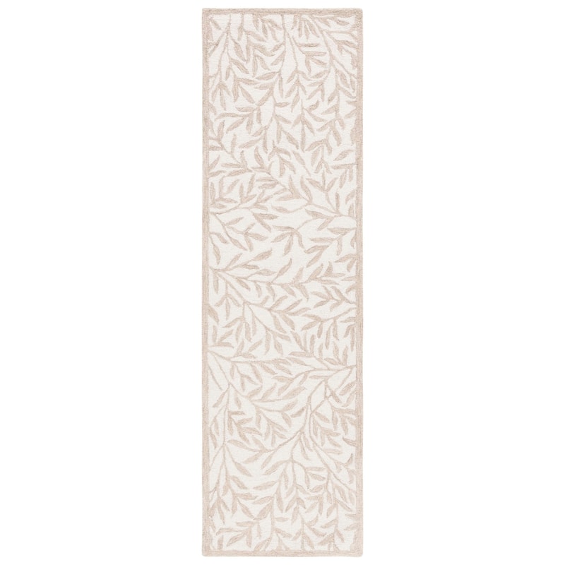 SAFAVIEH Handmade Jardin Mariegret Wool Rug - 2'3" x 8' Runner - Ivory/Beige