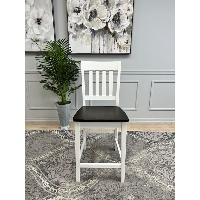 Pair of Solid Hardwood Counter Height Chairs