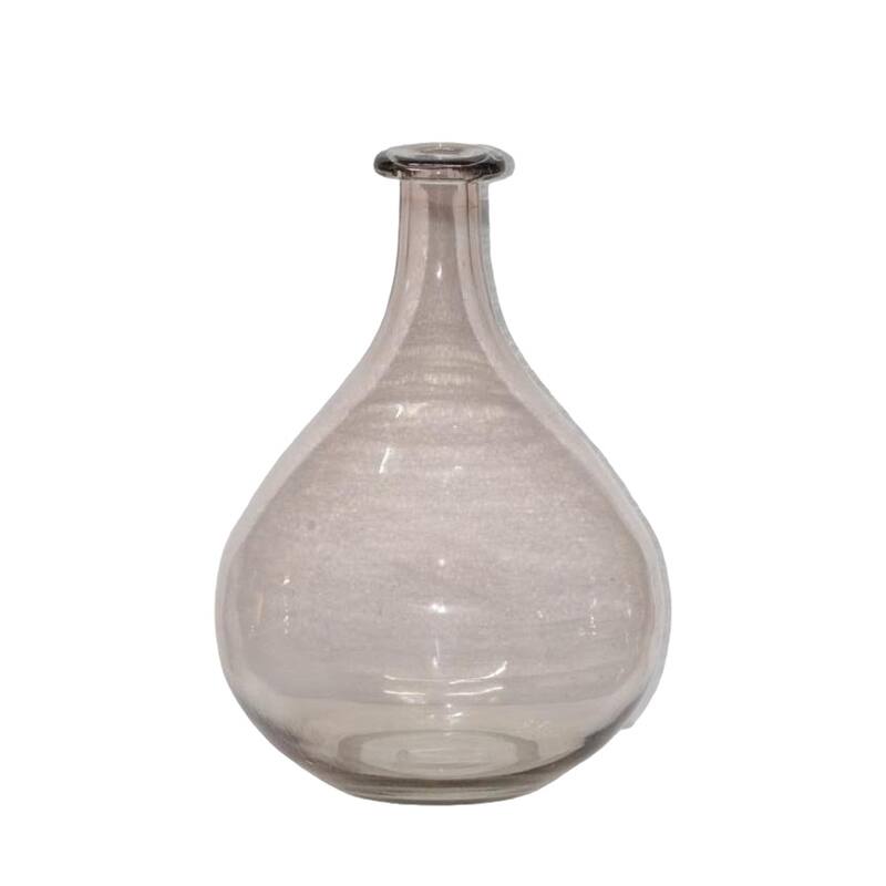 Lg. Glass Bottle Vase Pink -ST