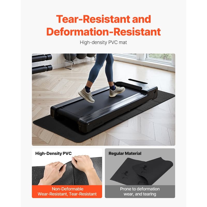 Heavy-Duty Treadmill Mat for Carpet & Hard Floors Thick High-Density PVC - 36.03 x 71.65 in