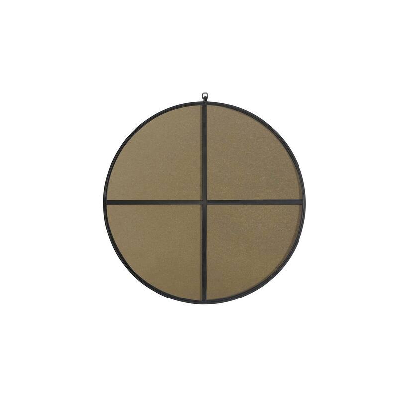 Strick & Bolton Patti Metal 36-inch Round Mirror with Decorative Hook