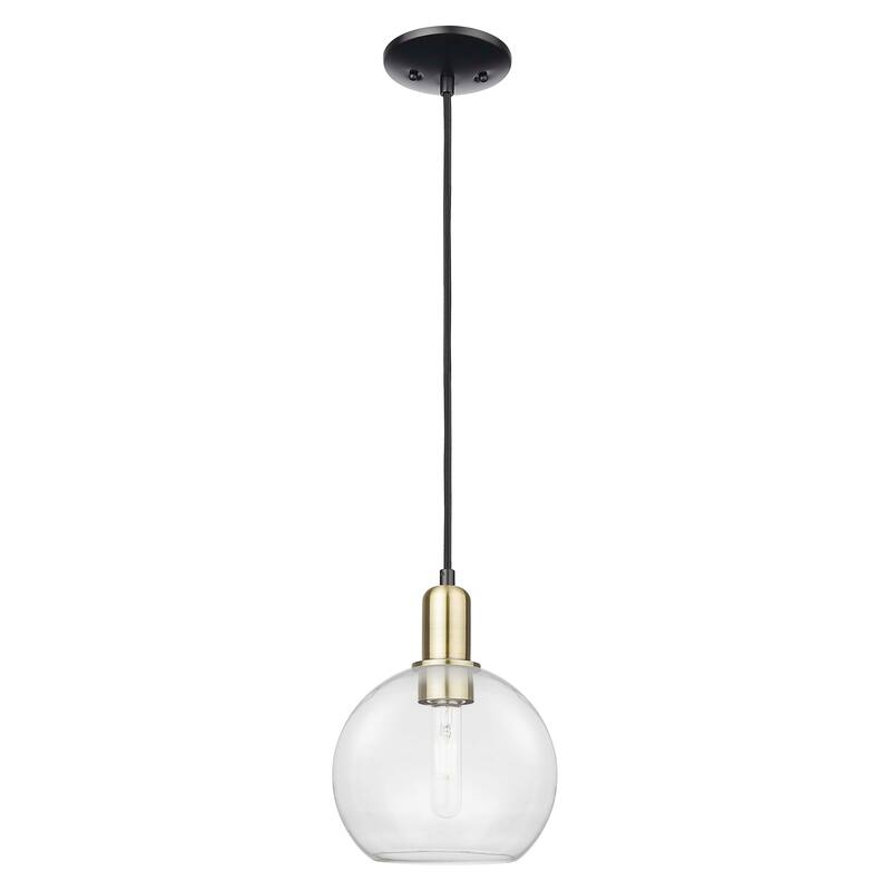 Innovations Lighting Endless Possibilities Arcadia - Athens - 1 Light 8" Cord Hung Mini Pendant - Clear/Black Antique Brass