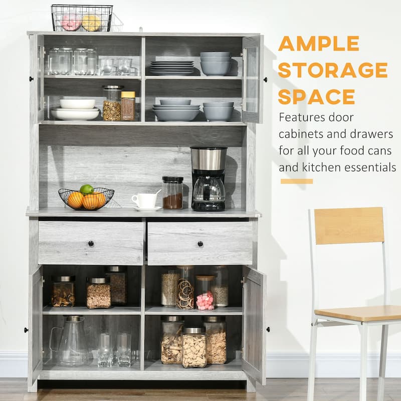 Kitchen Pantry Storage Cabinet with 4 Shelves and Drawers