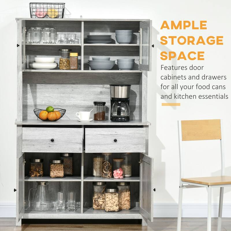 Pantry Storage Cabinet with 4 Shelves and Drawers