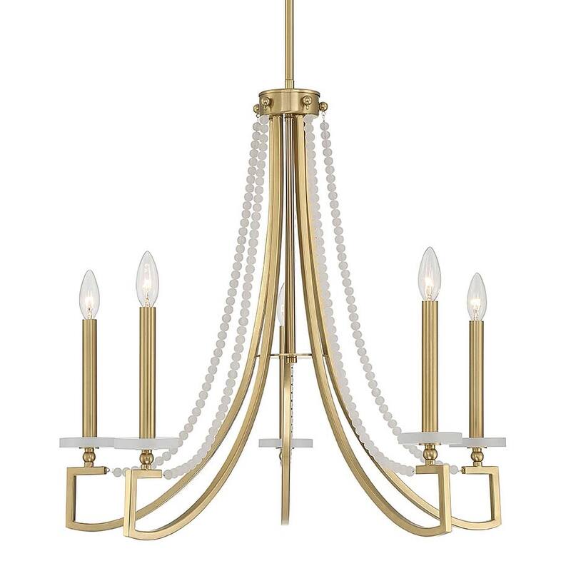Savoy House 1-8803-5 Helen 5 Light 27" Wide Taper Candle Style - Warm Brass
