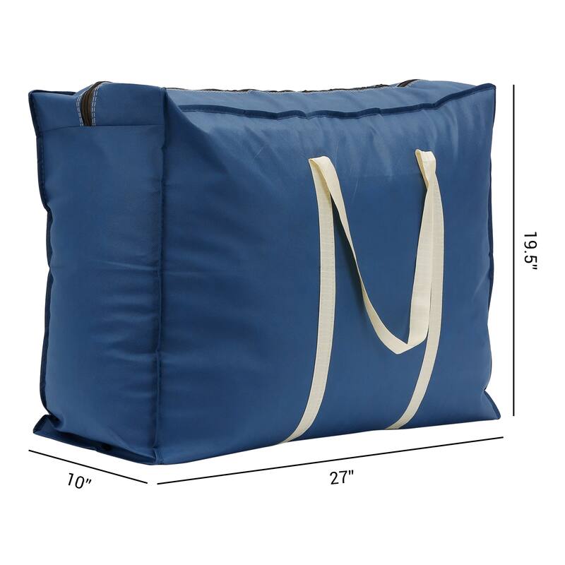1 Pack Clothes Storage, Foldable Storage Bags, Moving Bags for Organizing Bedroom, Clothing, Closet Organizer with Handles - Navy Blue - 27*20*10in