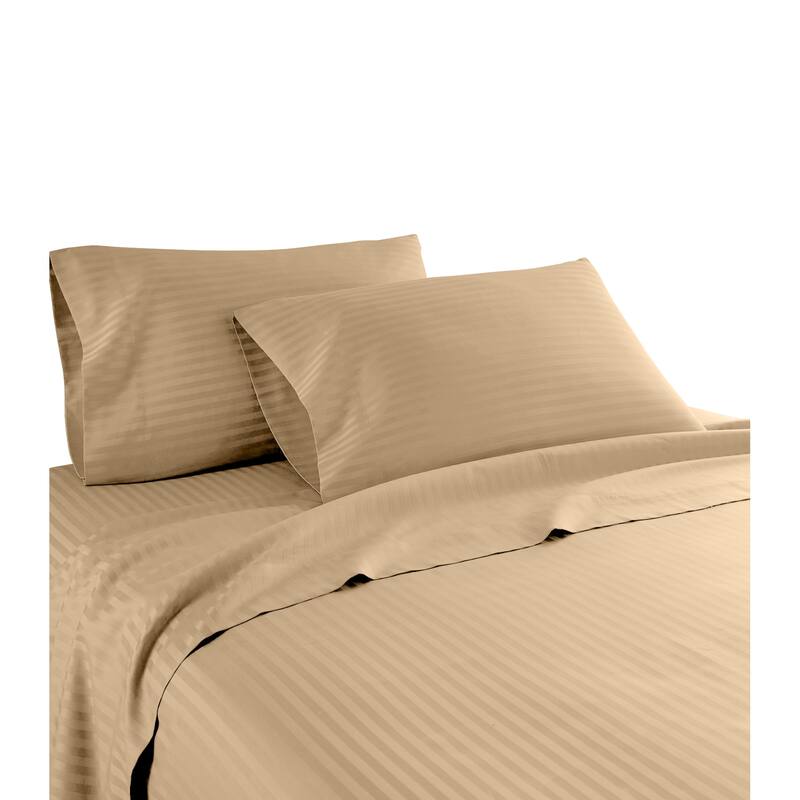 Striped 1200 TC Egyptian Cotton Deep Pocket Bed Sheet Set