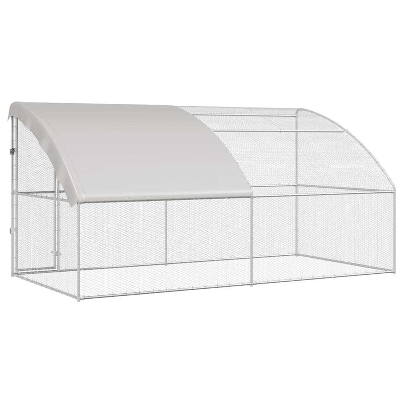 vidaXL Chicken Cage Silver 400/600/800 x 200 x 198.5 cm Galvanized steel