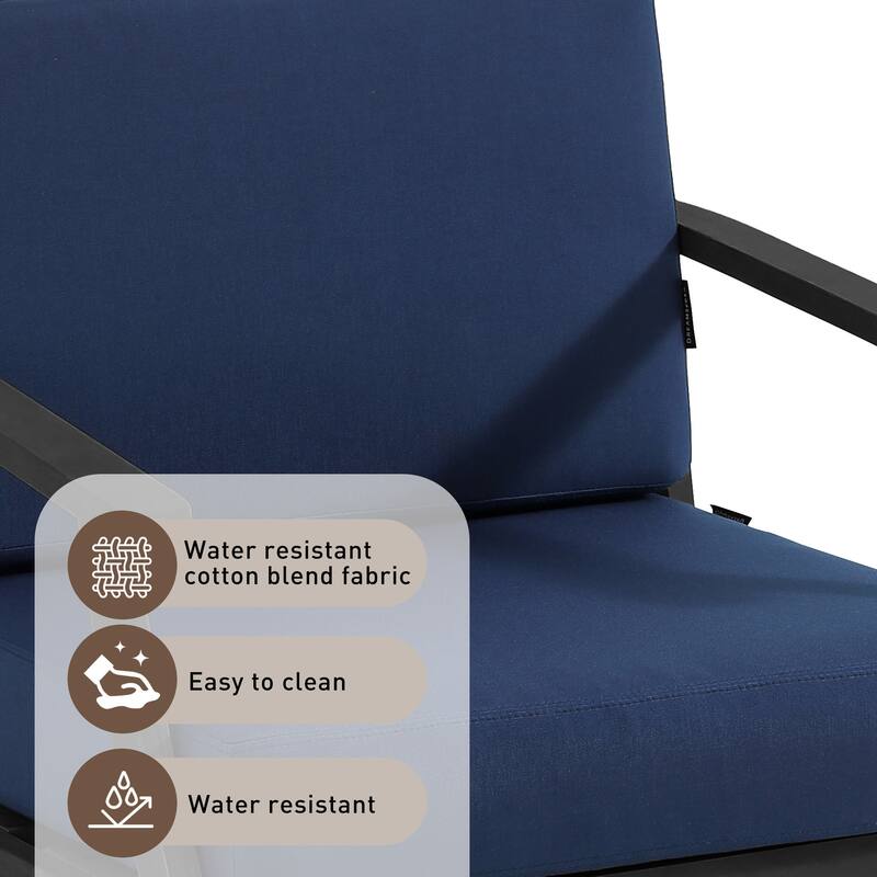 Outdoor Loveseat Sofa with Coffee Table Teak Wood Patio Furniture