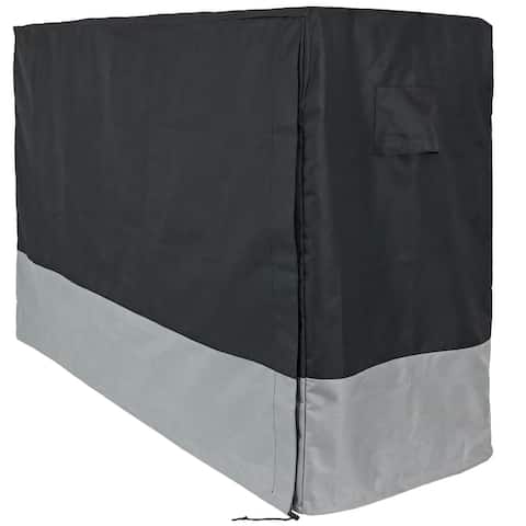 Sunnydaze Log Rack Cover - Gray and Black - Water-Resistant