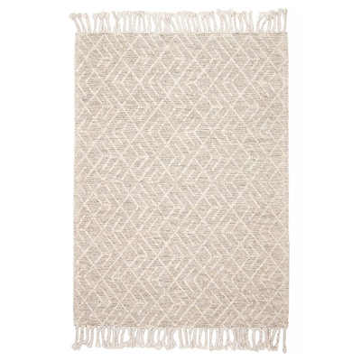 ECARPETGALLERY Braid weave Sienna Cream Wool Rug - 5'1 x 6'11