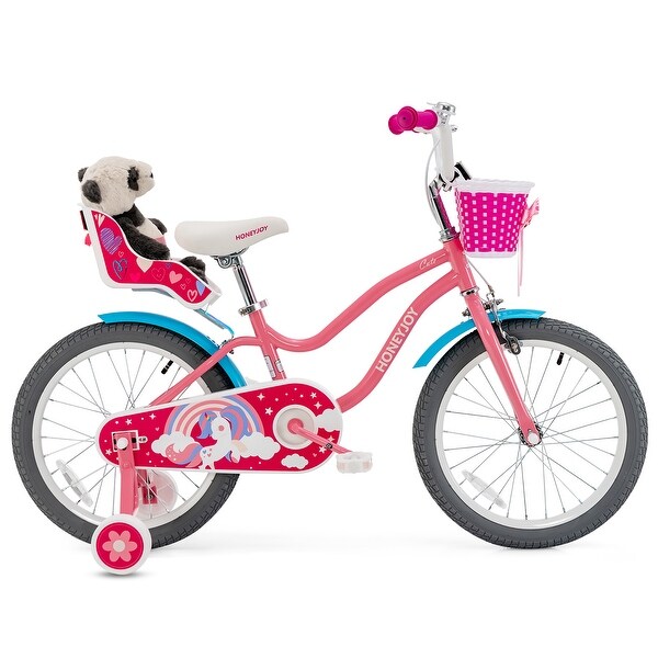 Gymax 18 Inches Kids Bicycle w/ Doll Chair & Basket Kids