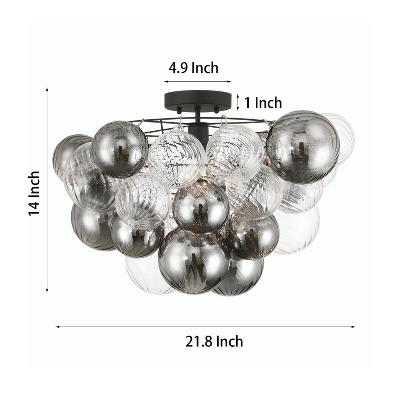 Eroile 1-light Modern Dimmable Glass Flush Mount Ceiling Lighting