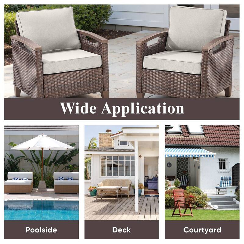Pocassy Outdoor Club Chair with Cushion Set