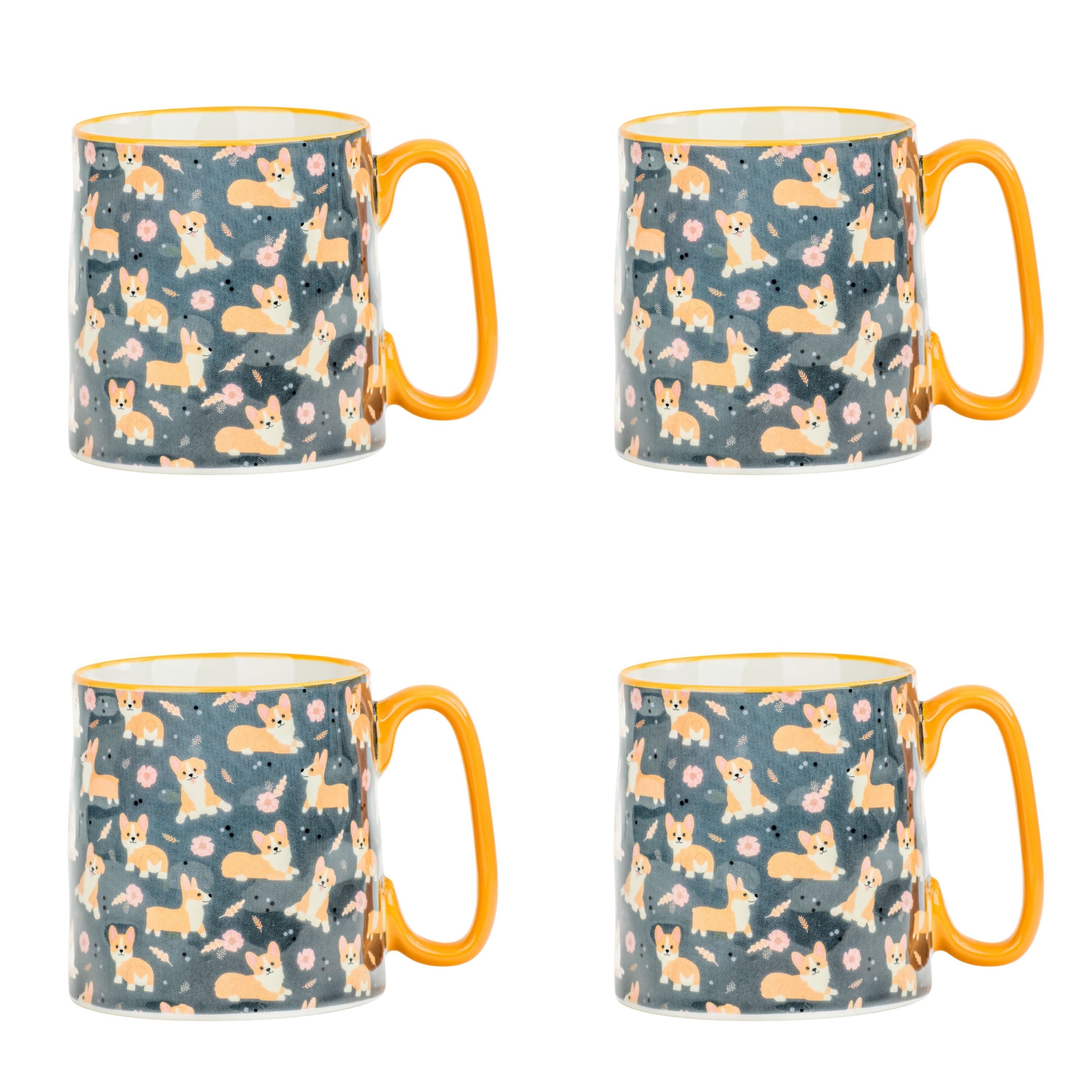 10 Strawberry Street Bella Animal Mugs, Set of 4