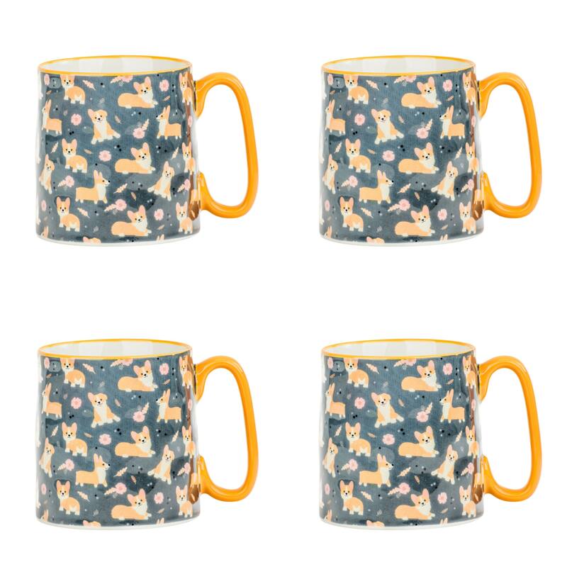 10 Strawberry Street Bella Animal Mugs, Set of 4