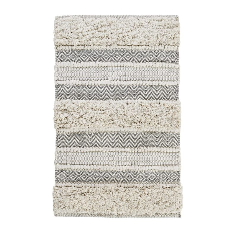 HomeRoots 32" Taupe Cotton Square Bath Rug