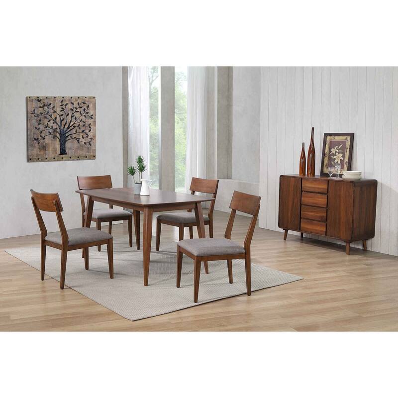 Rectangular Dining Table Set for 6 - Modern Dining Room Set with Buffet Server