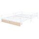 preview thumbnail 27 of 26, Full XL Over Queen Metal Bunk Bed with Drawers and Guardrail, Convertible to Two Beds