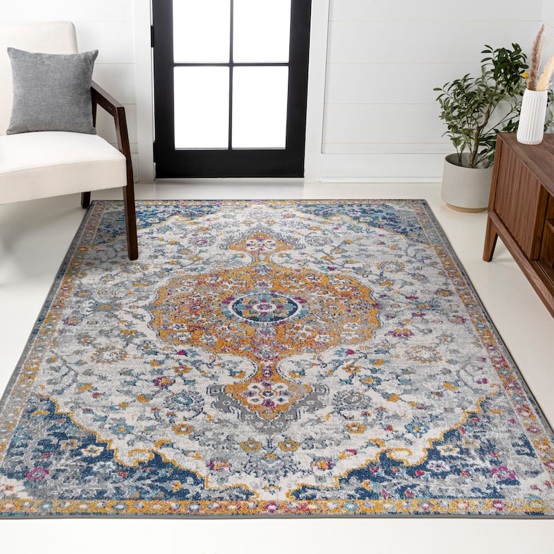 JONATHAN Y Indhira Ornate Boho Medallion Area Rug - 8 X 10