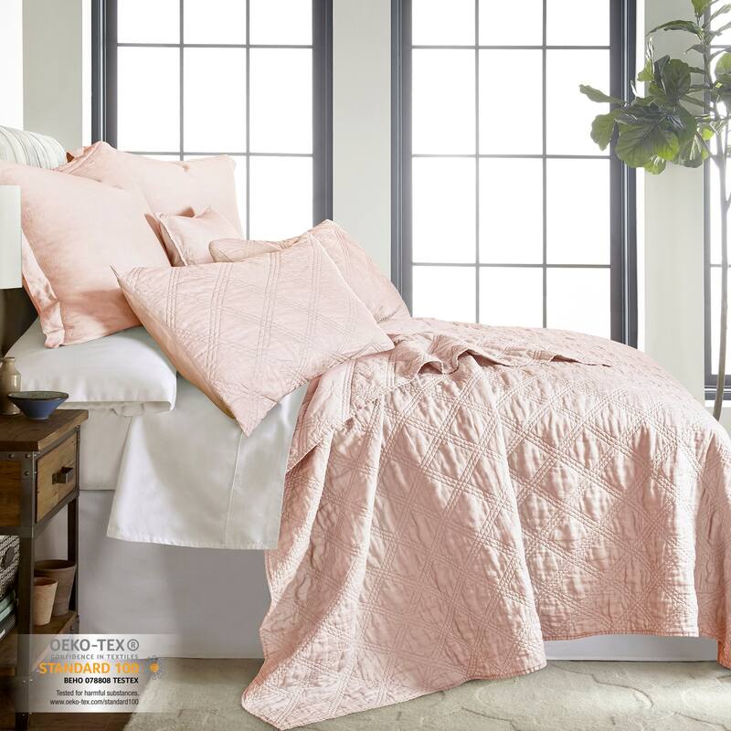 Washed Linen Blush Full/Queen Quilt - Levtex Home